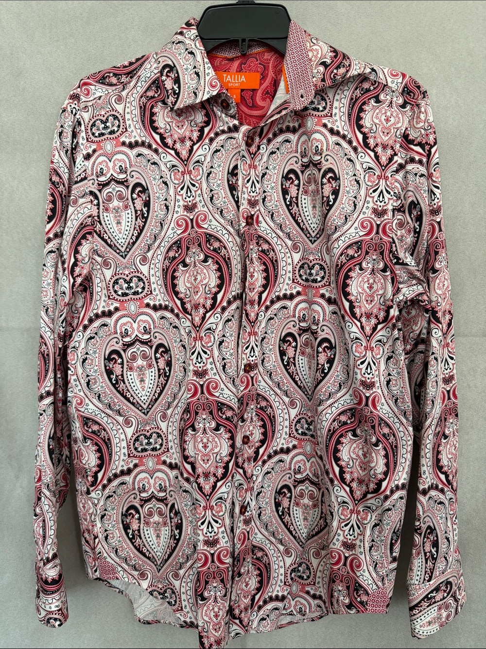 TALLIA Red, Black & White Paisley Button-Down Shirt. Sz. Small. *No Jacket! NFS